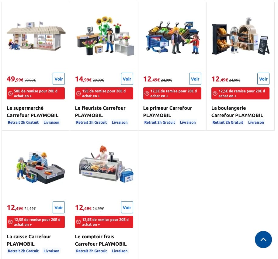 Boites Playmobil Carrefour Les six boites Playmobil Carrefour à collectionner