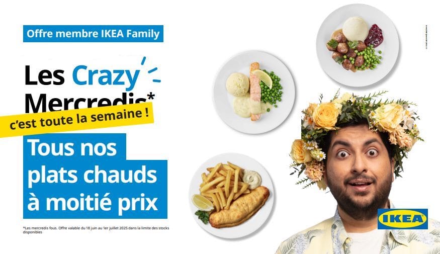 crazy-ikea-semaine IKEA Crazy mercredi toute la semaine : tous les plats chauds à moitié prix