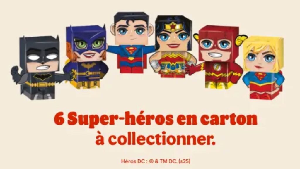 Héros DC en carton à construire dans le menu King Junior Burger King Super Héros dans le menu King Junior